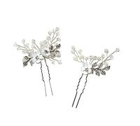 Beaupretty 2pcs Vintage Crystal Hairpin Silver Rhinestone Bead Hair Clips for Women Wedding Party Hanfu Cosplay Accessories Elegant Classical Hair Sticks