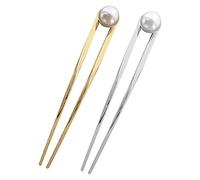 Beaupretty 2pcs Vintage Hair Sticks for Women Elegant Bun Pins with Pearl Decor for Updo Styles for Daily Wear Parties and Weddings Includes Gold and Silver Options
