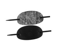 Beaupretty 2pcs Vintage Oval Shape Hairpins Elegant Western Hair Accessories for Women Comfortable Pu Material Grip for Ponytails Updos for Weddings Parties