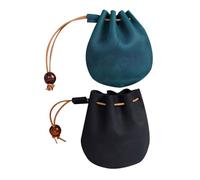 Beaupretty 2pcs Vintage PU Mini Drawstring Pouch Lightweight Sturdy Coin Purse Wallet for Women Travel Jewelry Storage Retro Pirate Bag Multipurpose Organizer