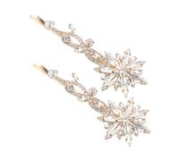 Beaupretty 2pcs Vintage Rhinestone Hair Clips Bridal Hair Barrettes for Weddings Parties Formal Events Dazzling Crystal Styling Pins Elegant Design for Women Girls