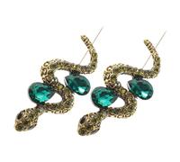 Beaupretty 2pcs Vintage Snake Brooch Pin Stylish Rhinestone Lapel Pin for Men and Women Lightweight Elegant Animal Badge Accessory for Shirts Hats Business and Party Wear