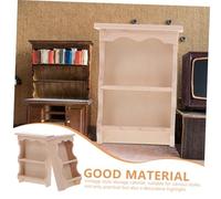 Beaupretty 2pcs Vintage Solid Wood Miniature Wall Cabinet for Dollhouse Japanese Style Rustic Hanging Storage with Realistic Grain Mini Dollhouse Furniture for Kitchen Living Room Decor