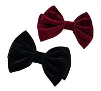 Beaupretty 2pcs Vintage Velvet Bow Clips for Women Burgundy Hair Accessories French Barrette Hair Clips for Thick Bow for Women Cottagecore