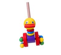 Beaupretty 2pcs Walker Trolley Wooden Push Cart Detachable Early Childhood Walking for Duck and Chicken Designs and Easy to Use for Development