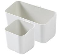 Beaupretty 2pcs Wall Hanging Basket Two Piece Set White Abs Drain Design