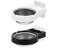 Beaupretty 2pcs Wall-mounted Ashtray Cigarette Butts Trays with Removable Liner Super Suction Power Black White Abs Aluminum Alloy Stainless Steel Liner for Bar and Bathroom