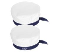Beaupretty 2pcs White Captain Hat Durable Sailor Cap for Adults Breathable Cosplay Accessory for Parties and Themed Events