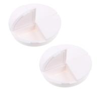 Beaupretty 2pcs White Round 4-Compartment Pill Organizer Boxes with Flip Lid, Portable Pp Plastic Medicine Containers for Travel and Daily Vitamin Storage