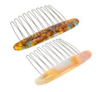Beaupretty 2pcs Women Hair Combs Decorative French Twist Side Hair Combs Iron Teeth