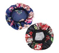Beaupretty 2pcs Women Satin Sleep Cap Hair Bonnet for Night Elastic for Women Sleep Headwrap Comfortable for Curly Hair