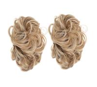 Beaupretty 2pcs Women Synthetic Messy Hair Bun Scrunchies Realistic Curl Texture Hairpiece for Effortless Styling for Parties Weddings and Everyday Use