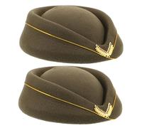 Beaupretty 2pcs Womens Cosplay Flight Attendant Hat Breathable Acrylic Felt Beret for Stewardess Uniform Stage Performance Airline Party Comfortable and Versatile Design