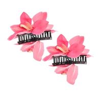 Beaupretty 2pcs Women's Floral Hairpin Hawaiian Artificial Flower Clips for Party Beach Vacation Summer Girls Hair Accessories