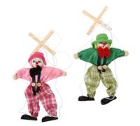 Beaupretty 2Pcs Wood Pirate Marionette Puppet Vivid Design Natural Material Interactive Finger Flexibility for Parents Funny Pirate Show Plaything