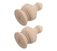Beaupretty 2pcs Wood Post Top Finials Decorative Wooden Cap Khaki Spherical Carved Classic Grain Patterns Stylish Roman Style Finishing Accent Dependable Support for Interior Stairs Creative