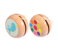 Beaupretty 2Pcs Wood Responsive Ball Beginner Educational Yoyo for Boys Safe Smooth Surface Colorful Cartoon Design and Activity