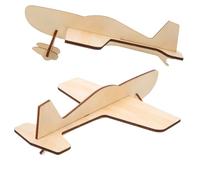 Beaupretty 2pcs Wooden Airplane Puzzle for DIY Assembly Educational Model Building Kits Boys Hand-eye Coordination Training Craft Wood Craftsmanship