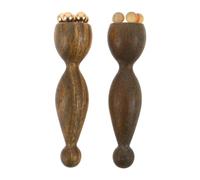 Beaupretty 2pcs Wooden Eye Massage Tool for Puffiness and Dark Circles, Compact Portable Lotus Horn Shape Facial Massage Stick for Office and Travel Use