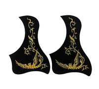 Beaupretty 2pcs Wooden Guitar Guard Plate Stickers for Guitar Pickguard Gold for Acoustic
