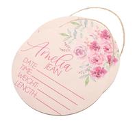 Beaupretty 2pcs Wooden Name Announcement Signs for Newborns Hospital Birth Plaques Nursery Decoration with Weight Height and Record Photo Props for Boys