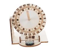 Beaupretty 2pcs Wooden Scientific Sundial Models Educational DIY Equatorial Sundial Clocks for School Experiments and Desktop Ornamental Teaching Tools