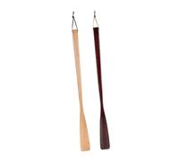 Beaupretty 2pcs Wooden Shoehorns Convenient Shoehorns Shoe Lifting Tool Long Handle for Elderly and Disabled