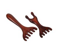 Beaupretty 2pcs Wooden Wide Tooth Massage Comb for Deep Acupoint Stimulation Natural Wood Scalp and Foot Massager Tools Portable Meridian Relaxation for Home Office and Travel Use