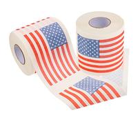 Beaupretty 2rolls American Flag Printed Toilet Tissue of Creative Ply Bathroom Paper Each for Daily Use for Novelty Decor and Fun Occasions