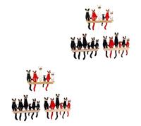 Beaupretty 2sets Alloy Cat Brooch Set Creative Decorative Pins for Clothing Elegant Breast Pins for Weddings Parties Daily Wear Unique Cat Jewelry for Women 3pcs*2