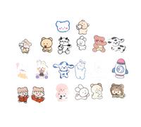 Beaupretty 2sets Cartoon Animal Brooches Cute Acrylic Badges for Women Unique Designs for Clothing Bags Hats Durable Brooch Pins with Mixed Styles 20pcs*2