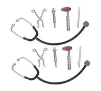Beaupretty 2sets Doctor in The Doll House Mini Medical Appliance Model Simulated Doctor Equipment Dollhouse Care Tool Miniature Stethoscope Models Dollhouse Accessories Silver Alloy