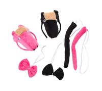 Beaupretty 2sets Horse Headband Tail Bowtie Animal Costume Accessories for Jungle Theme Parties Farm Animal Halloween Cosplay Dress up Party Props