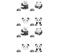 Beaupretty 2sets Panda Shape Brooch Pins Cute Cartoon Costume Props Decorative Breastpins for Students Creative Alloy Design Unique for Friends 4pcs*2