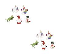 Beaupretty 2sets Sparkle Christmas Hair Clips Girls Hair Accessories Glitter Barrettes Sequin Santa Unicorn Dinosaur Party Wear 5pcs*2 Random Style