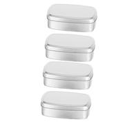 Beaupretty 2sets Square Aluminum Box for Soap Balm Personal Care Travel Container Compact Lightweight Storage for Everyday Use for DIY Candles Jewelry 2pcs*2