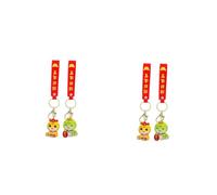 Beaupretty 2sets Zodiac Snake Keychain Adorable Lucky Snake Charms for Year Celebrations Festive Accessories for Car Keys Backpacks Thoughtful for Birthdays Spring Festival 2pcs*2