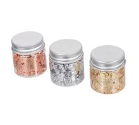 Beaupretty 3 Bottles False Nail Flakes Glittering Foil Flakes Diy Nail Art Supplies