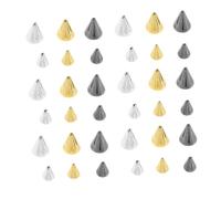 Beaupretty 3 Boxes Gothic Punk Nail Charms Metal Cone Spike Studs Flat Bottom Rivets for DIY Nail Art Crafts Women Salon Home Use