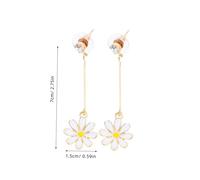 Beaupretty 3 Pairs Daisy Earrings with Studs and Dangle Flower Clips for Women Comfortable Material Stylish Boho Design for Weddings Daily Wear and Special Occasions