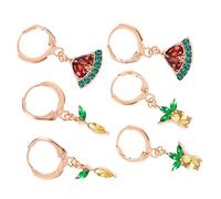 Beaupretty 3 Pairs Fruit Theme Earrings Chic Ear Vibrant Summer Jewelry for Parties Lemon Elegant Ear Accessories for Women