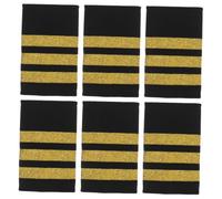 Beaupretty 3 Pairs Gold Epaulettes for Aviation Uniforms Durable Woven Tape Shoulder Boards for Airline Pilots and Aircraft Engineers Professional Standard Aviation Badge