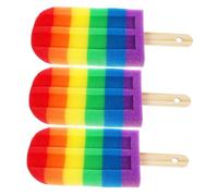 Beaupretty 3 Pcs Bath Sponges Colorful Exfoliating Shower Scrubbers for Boys High Density Cute Ice Cream Shape Body Scrubber for Skin Cleaning and Fun Bathroom Decor