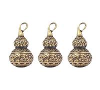 Beaupretty 3 Pcs Brass Gourd DIY Ornament Calabash Keychain Charm