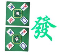 Beaupretty 3 Pcs Mahjong Shaped Cake Ornaments Soft Silicone Decorations for Birthday Cake Medium Green Mahjong Tile with Table Design for Party Celebration