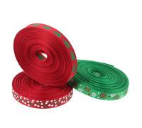 Beaupretty 3 Rolls Christmas Wired Edge Ribbon with Vibrant Holiday Motifs Easy to Use Grosgrain Craft Ribbon for Present Wrapping Floral Bouquets Wreaths Cake Decoration and Party Crafts
