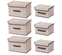 Beaupretty 3 Sets Clothes Storage Case Beige Non Woven Fabric with Lid