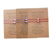 Beaupretty 3 Sets Delicate Weaving Bracelet Set for Mothers Daughters Heart Shaped Bracelets Red Purple Pink with Inspirational Cards for Family Celebrations