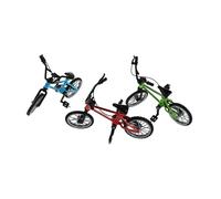 Beaupretty 3 Sets Mini Finger Bikes Alloy Model Plaything Birthday Gift Flexible Finger Exercise Decorative Red Blue Green