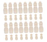 Beaupretty 30 Pcs DIY Wooden Peg Dolls with Hats Natural Unfinished Miniature Figures for Creative Graffiti Painting Crafts and Pretend Girl Characters